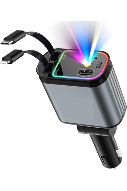 KABLOXDRIVE 66W Akıllı Araç Şarjı — LED Aydınlatmalı 4in1