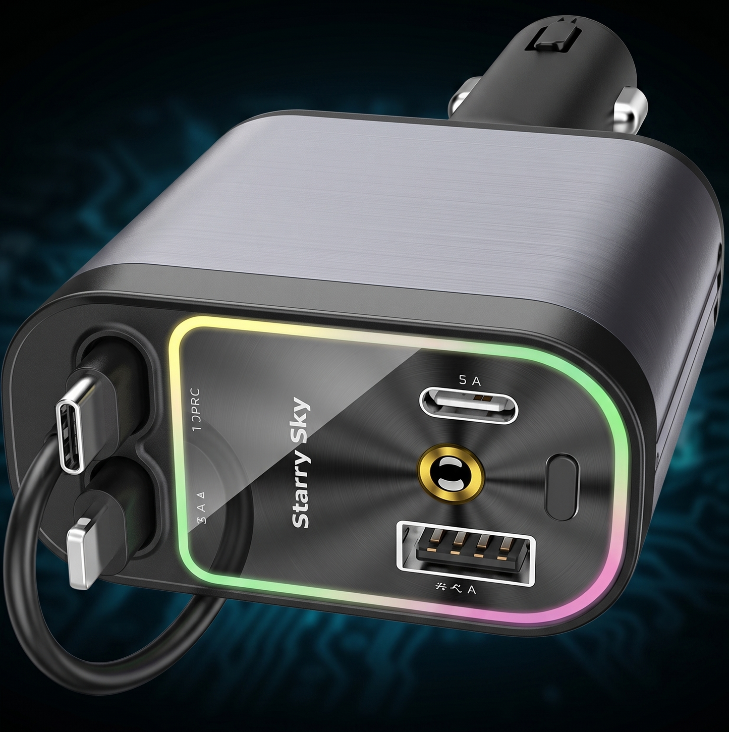 KABLOXDRIVE 66W Akıllı Araç Şarjı — LED Aydınlatmalı 4in1